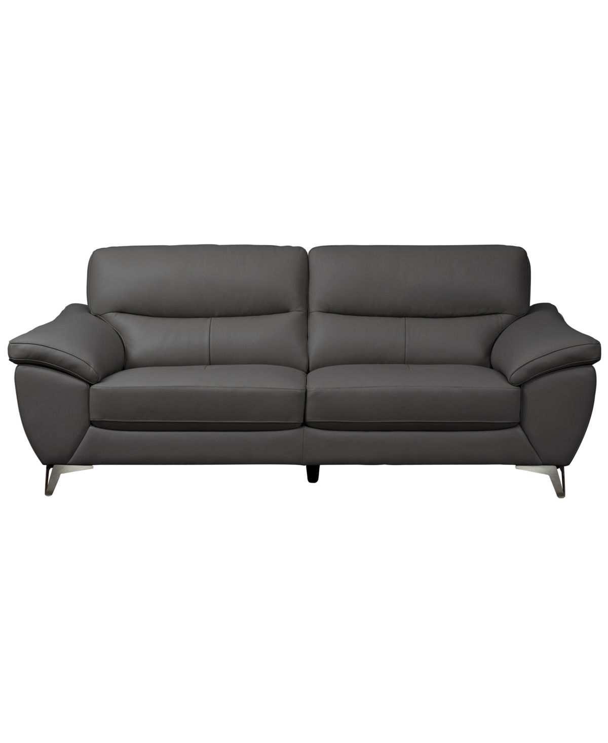 Abbyson Living 86" Top Grain Leather Sofa In Dark Gray