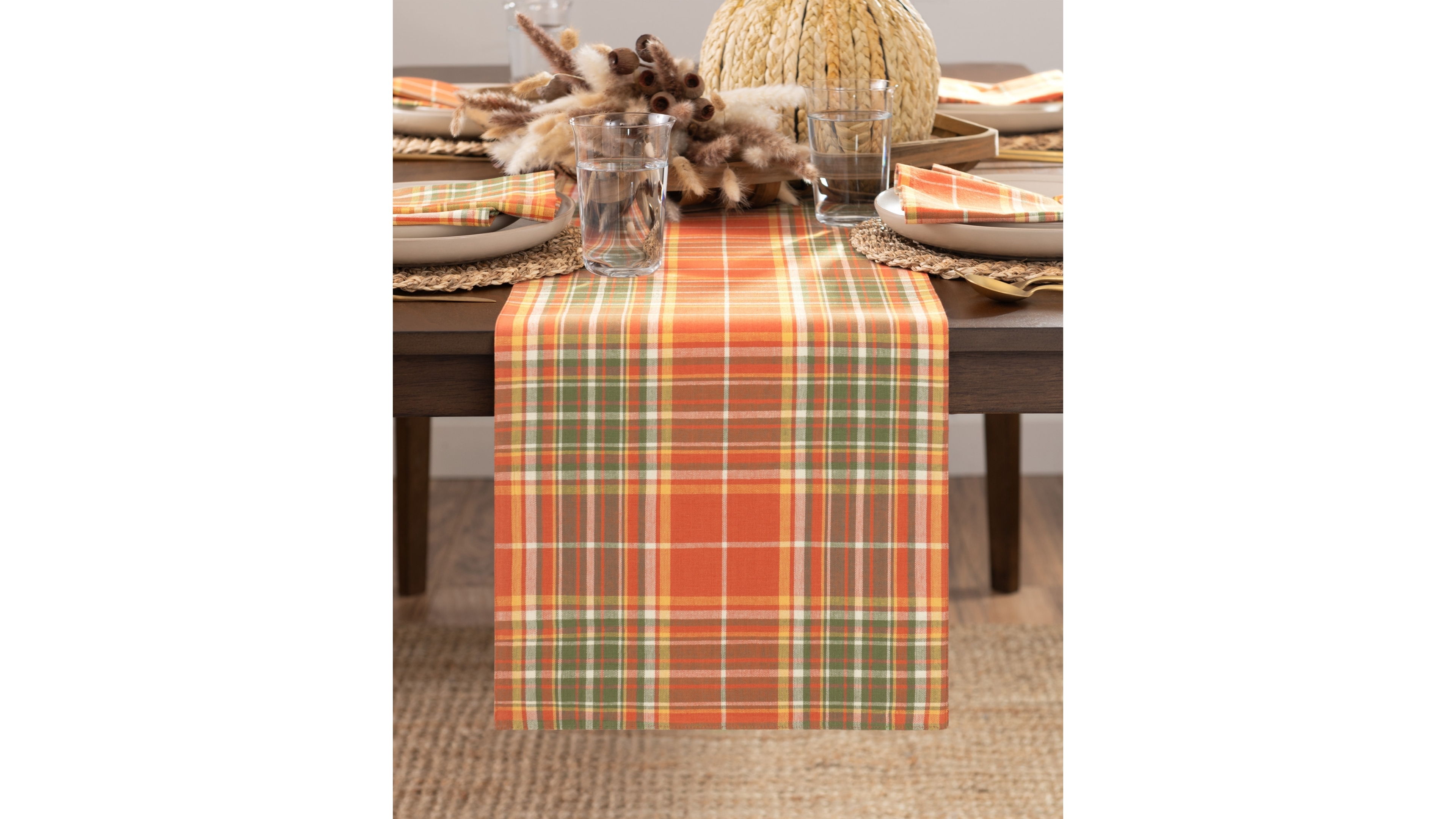 Elrene Hawley Plaid Harvest Cotton Table Runner, 13'' x90''