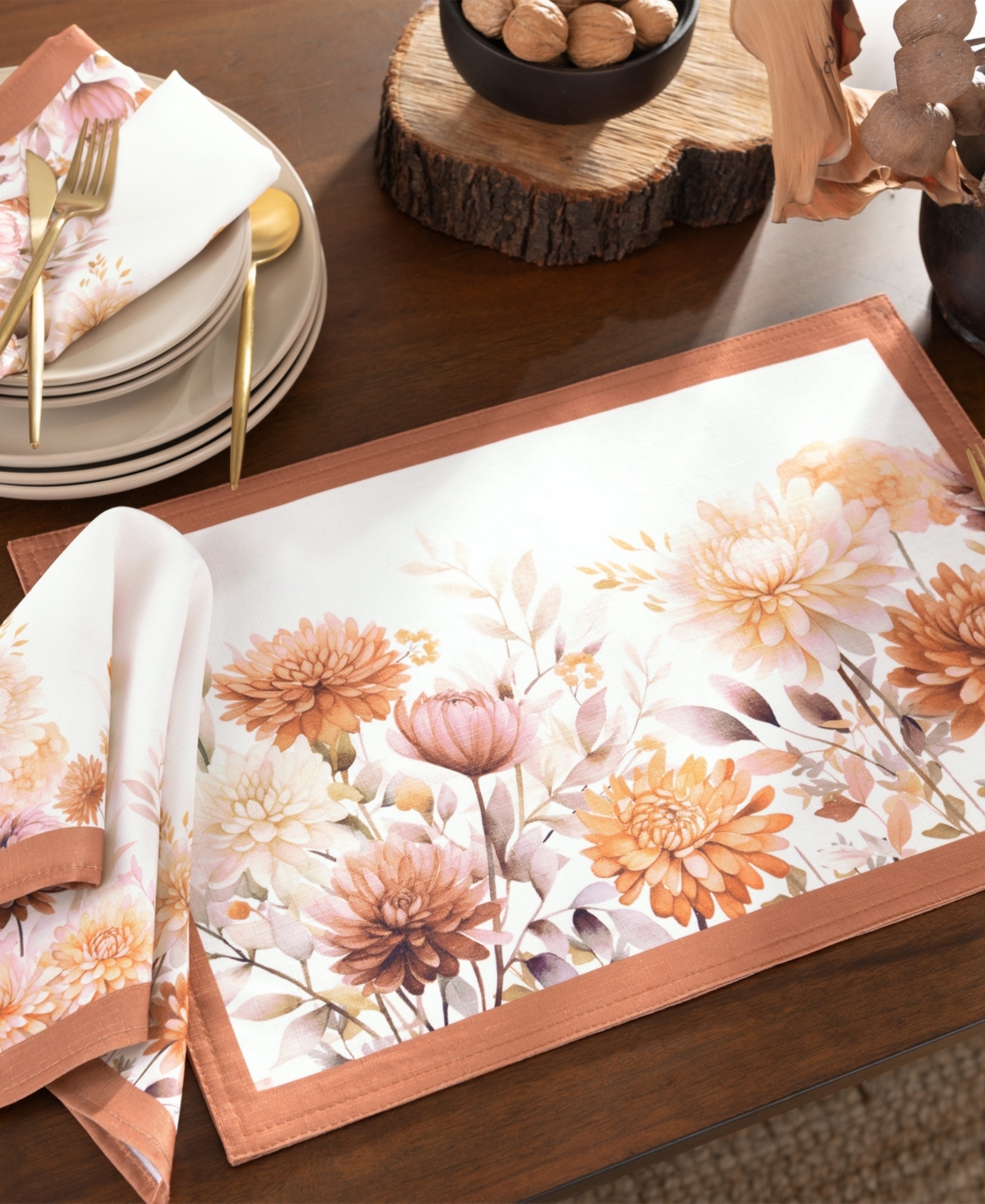 Elrene Autumn Blooms Placemats 13" X 19", Set Of 4 In Multi