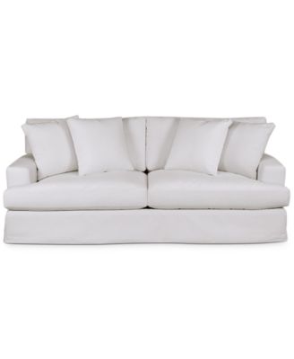 Brenalee 93" Performance Fabric Slipcover Sofa with Four Pillows