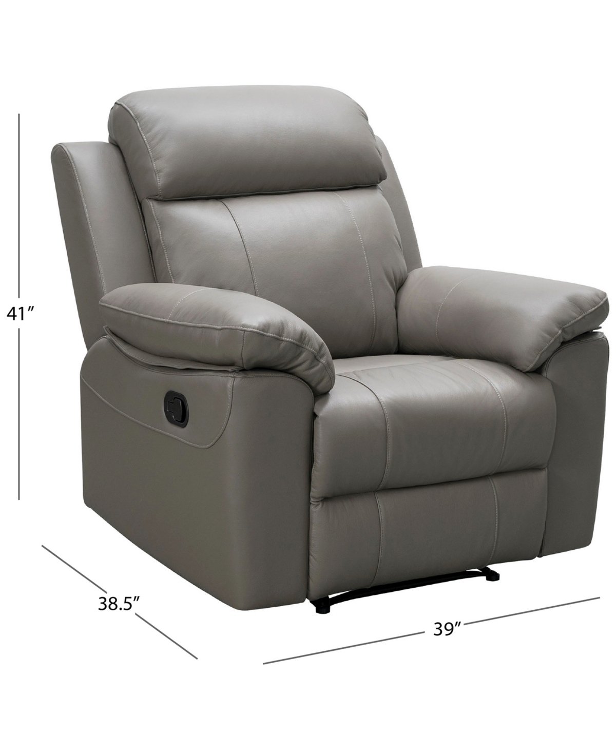ABBYSON LIVING 39" LEATHER MANUAL RECLINER 