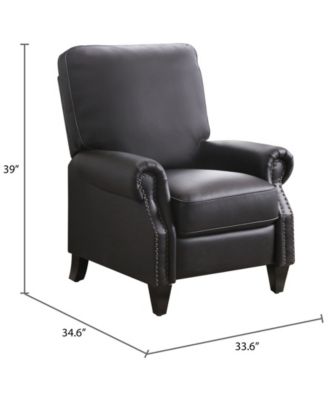 33" Pushback Polyurethane Leather Recliner