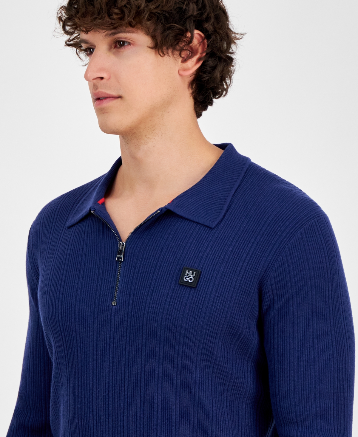 HUGO BOSS HUGO BY HUGO BOSS MEN'S SASTORO QUARTER-ZIP SWEATER 