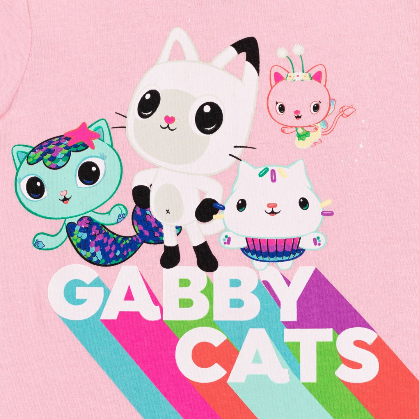 Футболки Gabby's Dollhouse 2-Pack Short Sleeve для девочек, цвет: Розовый аквамариновый — фото 3