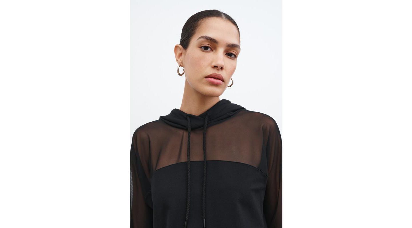 Женское худи Marcella Park Sheer Mesh-Sleeve Lightweight Relaxed — фото 3