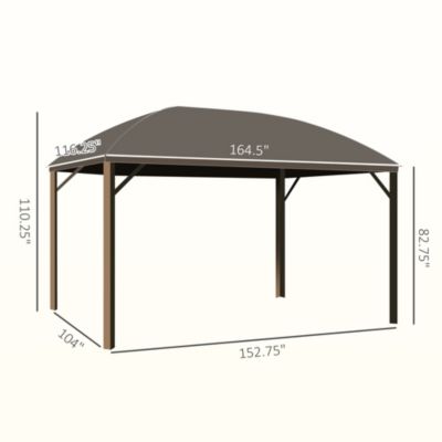 10' x 13' Hardtop Gazebo Canopy w/ Steel Roof, Sidewalls,