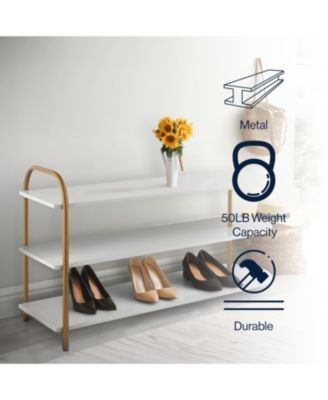 Modern 3-Tier Iron Curved Decker Shoe Rack