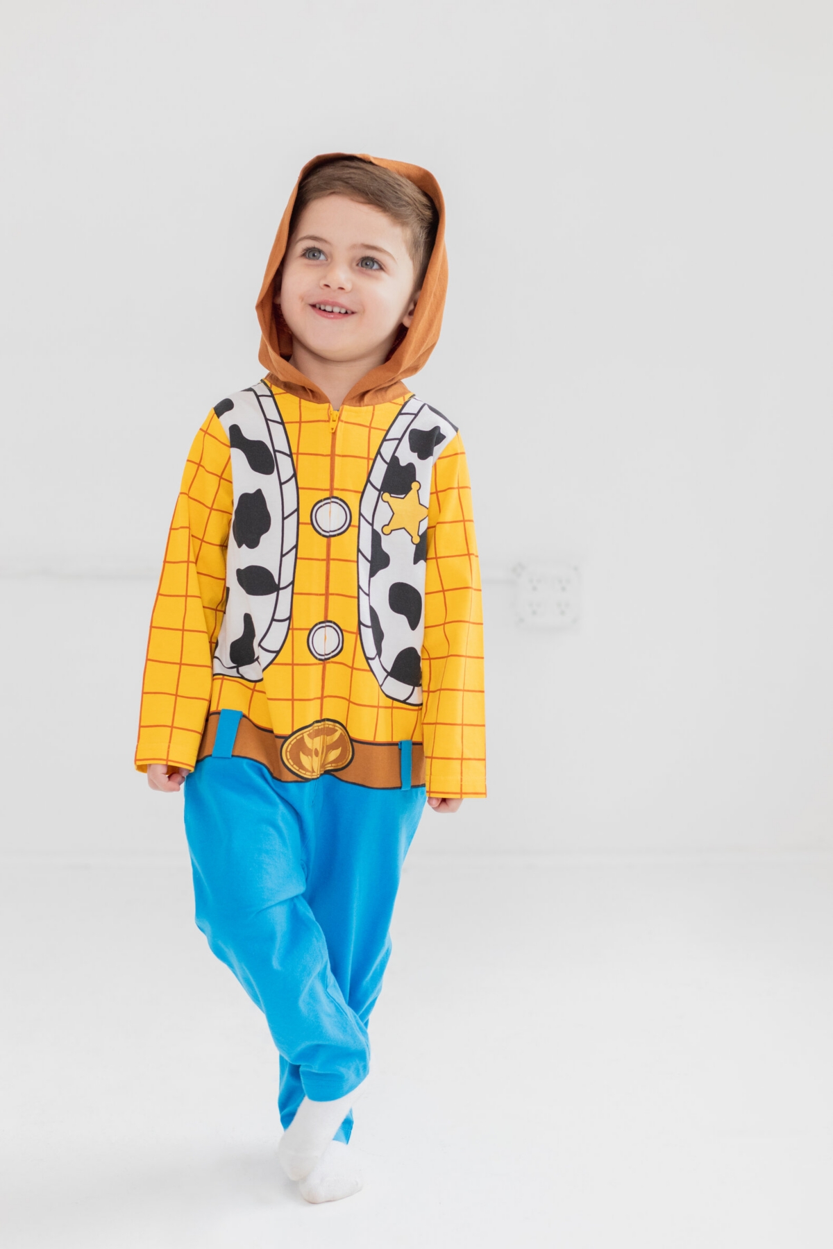 Disney Toddler Boys Pixar Toy Story Woody Zip Up Coverall Newborn to