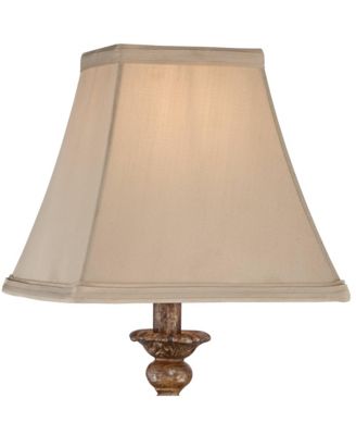 Alzano Cottage Accent Table Lamp 18" High Antique Distressed Light Bronze Square Shade for Bedroom Living Room Bedside Nightstand Office