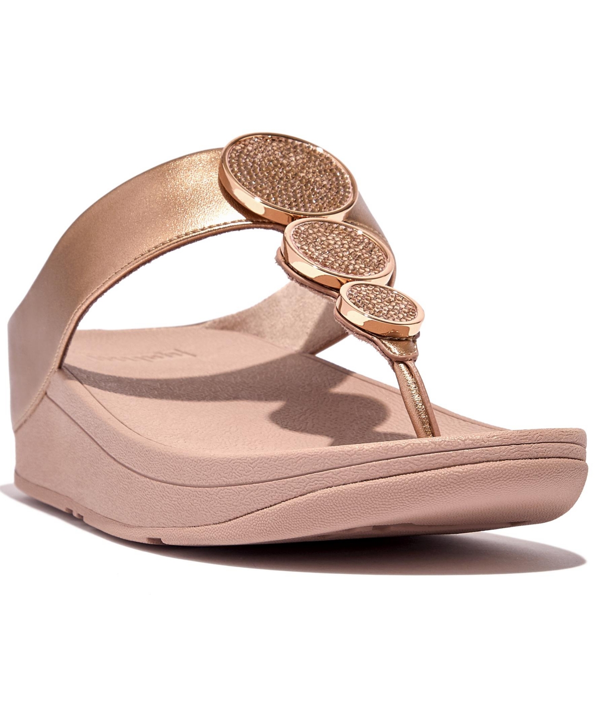 FitFlop Women's Halo Bead-Circle Metallic Toe-Post Sandals