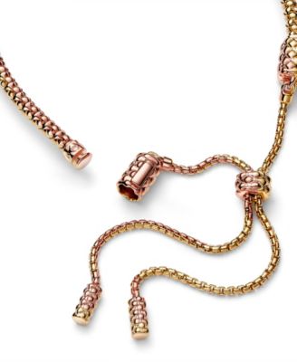 14K Gold-Plated Studded Chain Slider Bracelet