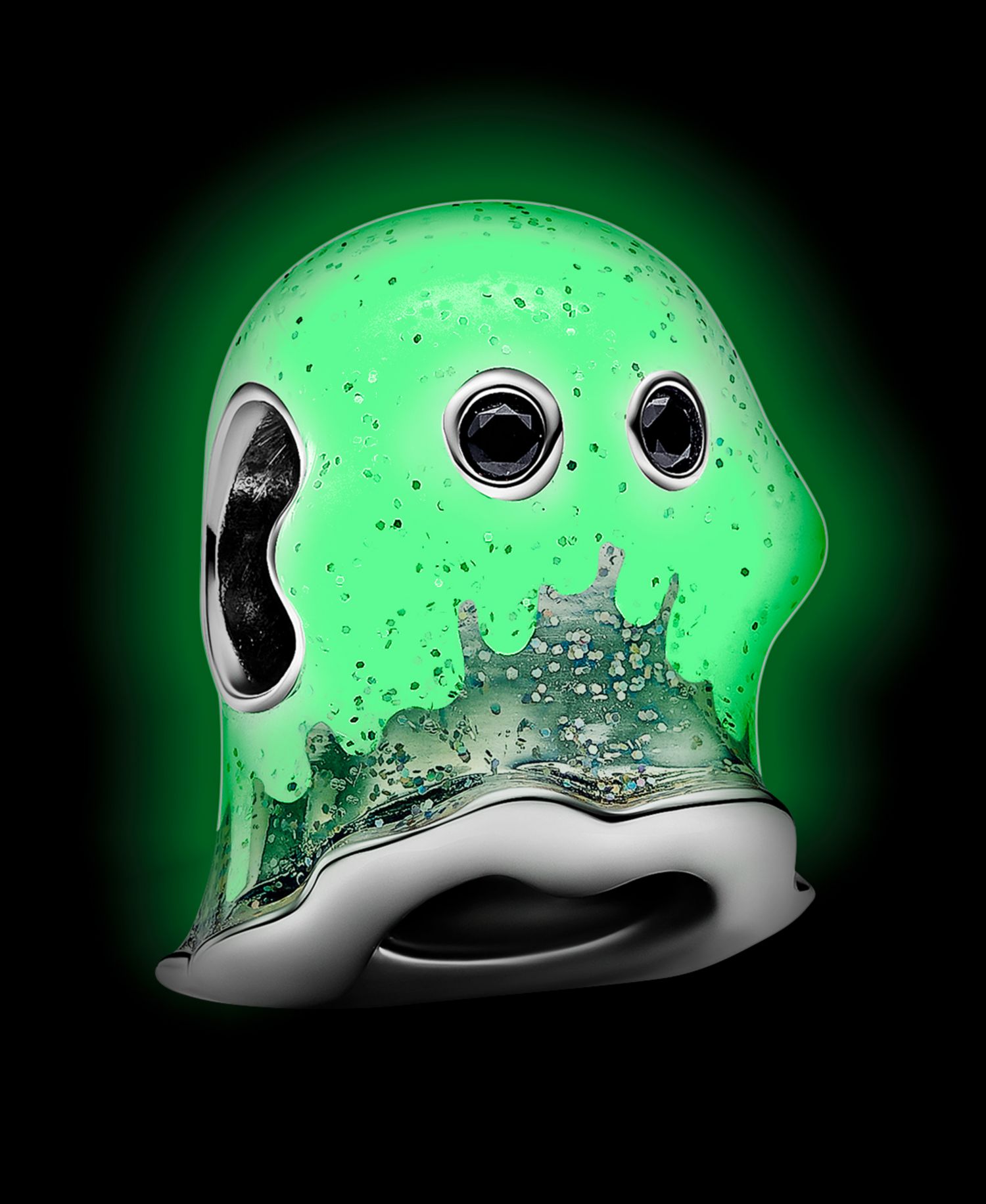 Sterling Silver Glow-in-the-dark Boo Ghost Charm