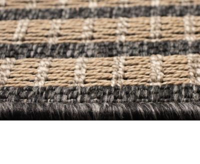 Liora Manne Monaco Striped Border Rug Collection In Taupe