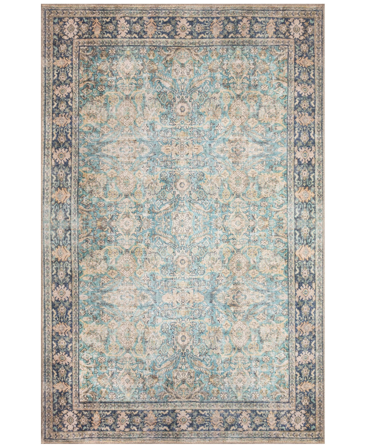 Liora Manne Inspirations Sarouk 2'1"x7'6" Runner Area Rug In Aqua