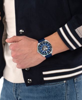 Men's Charter Automatic Blue Silicone Watch 44mm