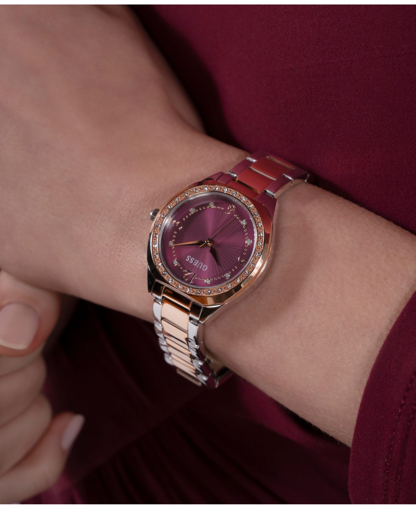 Женские часы GUESS Analog Two Tone Steel Watch 30mm — фото 6