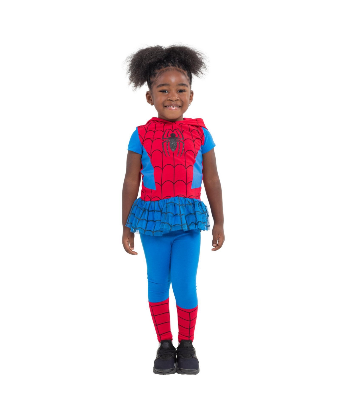 Marvel Toddler Girls Avengers Spider-Man Spider-Gwen Captain America Cosplay T-Shirt and Leggings to - Spider-man