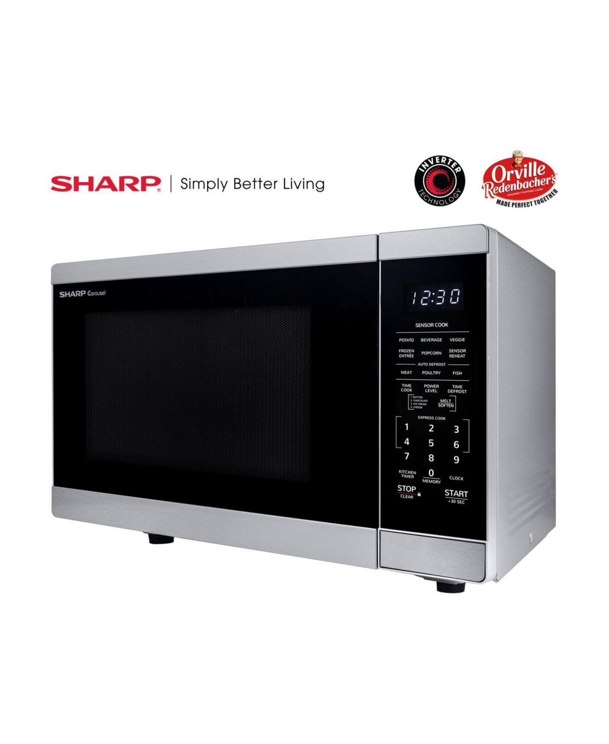 Sharp 1.4 cu. ft. Countertop Microwave Oven with Inverter Technology (SMC1465HM)
