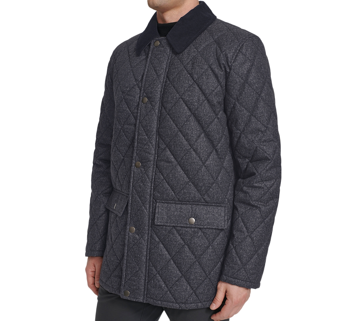 Cole Haan Men's Diamond Quilted Barn Long-Sleeve Jacket