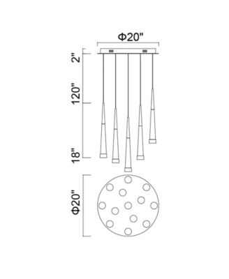 18" Metal Andes LED Multi Light Pendant