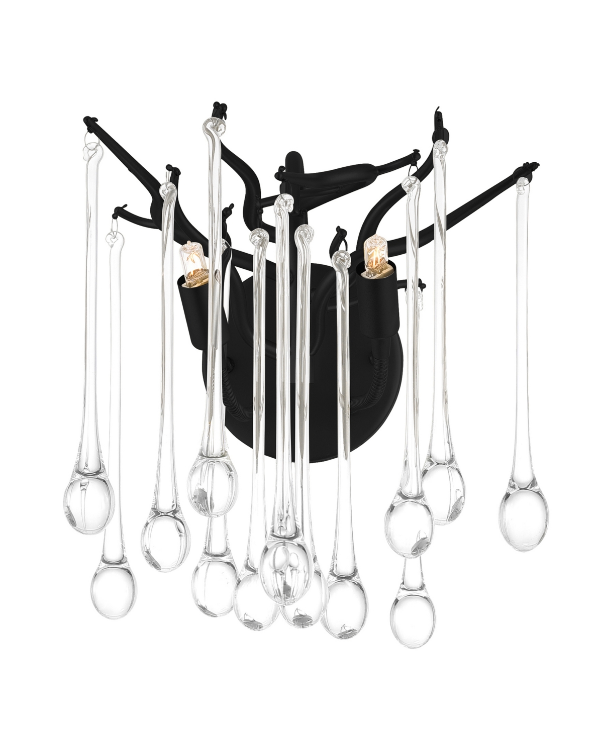 Shop Cwi Lighting 12" Metal Anita 2 Light Wall Sconce In Black