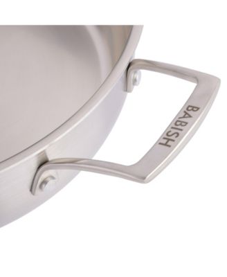 Tri-Ply Stainless Steel Professional Grade Saute Pan w/Lid, 5-Quart