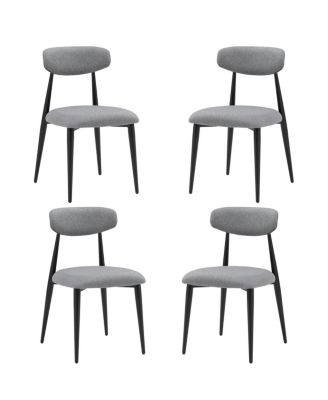 Curved Upholstered Dining Chairs (Set of 4)