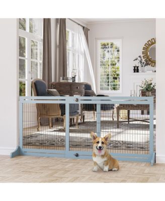 Retractable Wooden Pet Gate for Easy Access Control