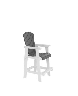 Streamdale HDPE Bar Chair, White + Gray, Set Of 2