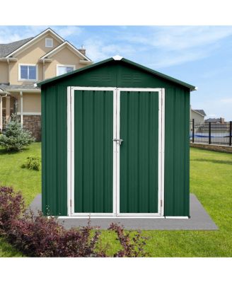 Streamdale Outdoor Storage Sheds 4FTx6FT Apex Roof Green+White