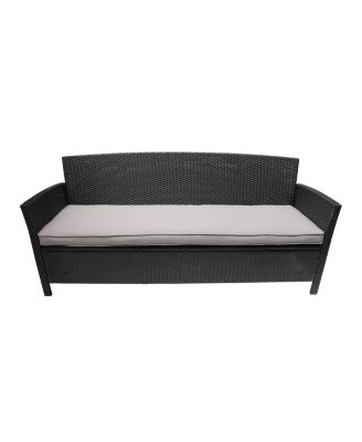 Curved Armrest Wicker Sofa with Water-Resistant Cushions