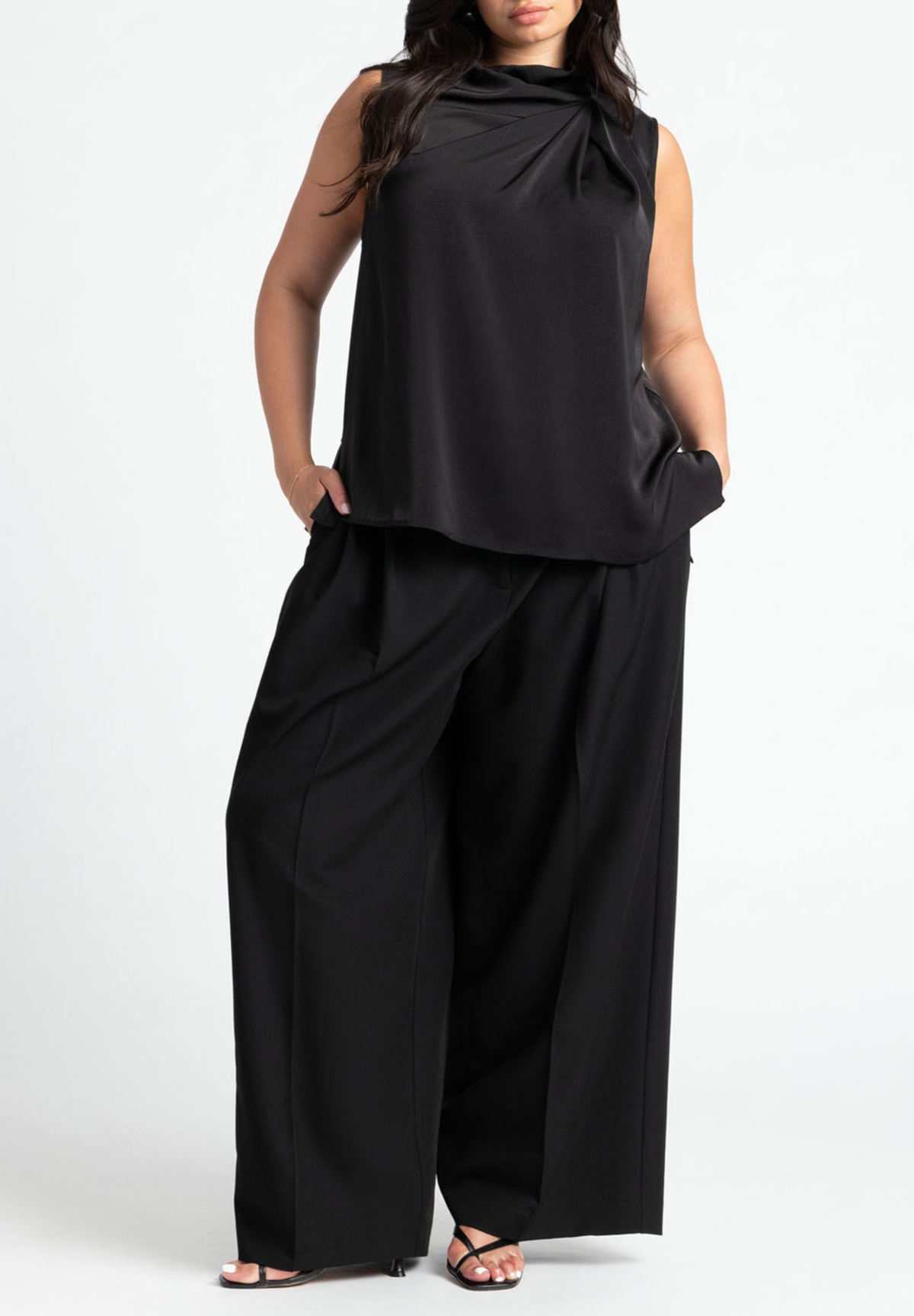 Eloquii Plus Size Asym Draped Top