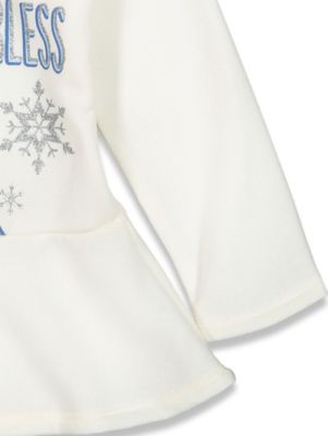 Big Girls Queen Elsa Fleece Peplum Hoodie and Leggings Outfit Set