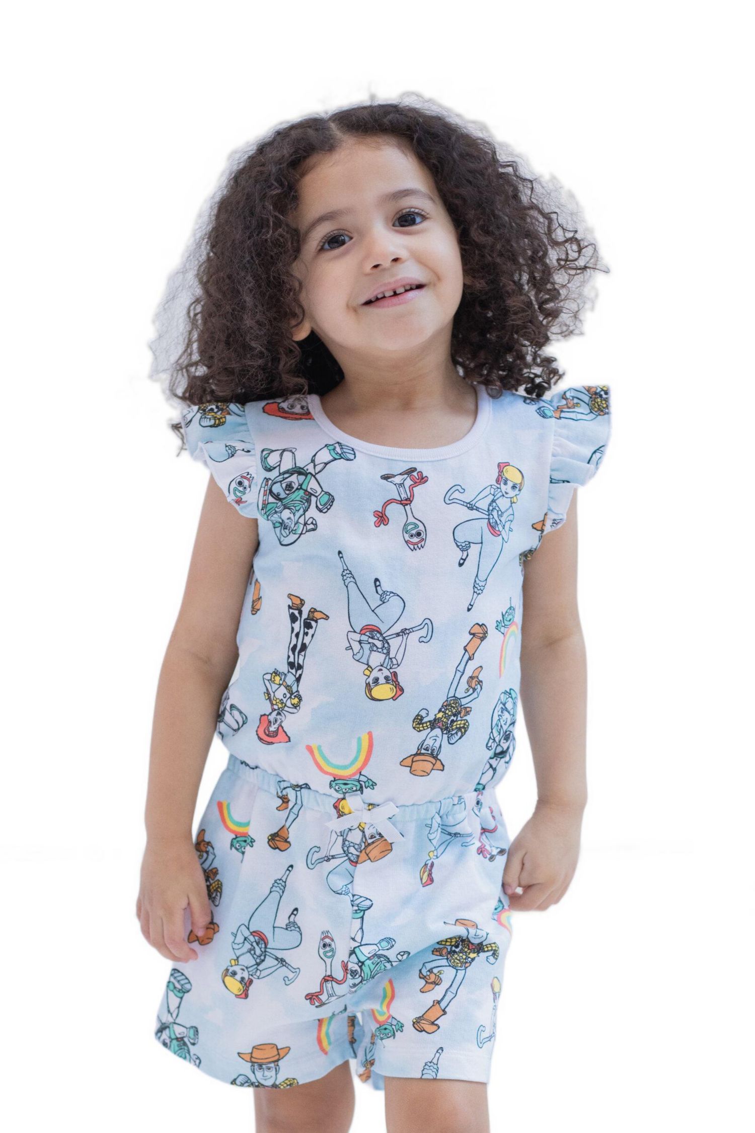 Little Girls Girls(6-12) Sleeveless Romper One Pieces