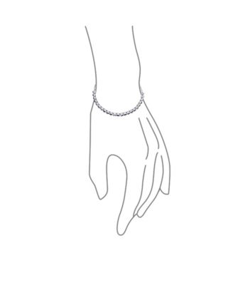 Round Shape Spiritual Protection Thin Layering Navy Blue Evil Eye Bolo Slide Style Bracelet .925 Sterling Silver Adjustable