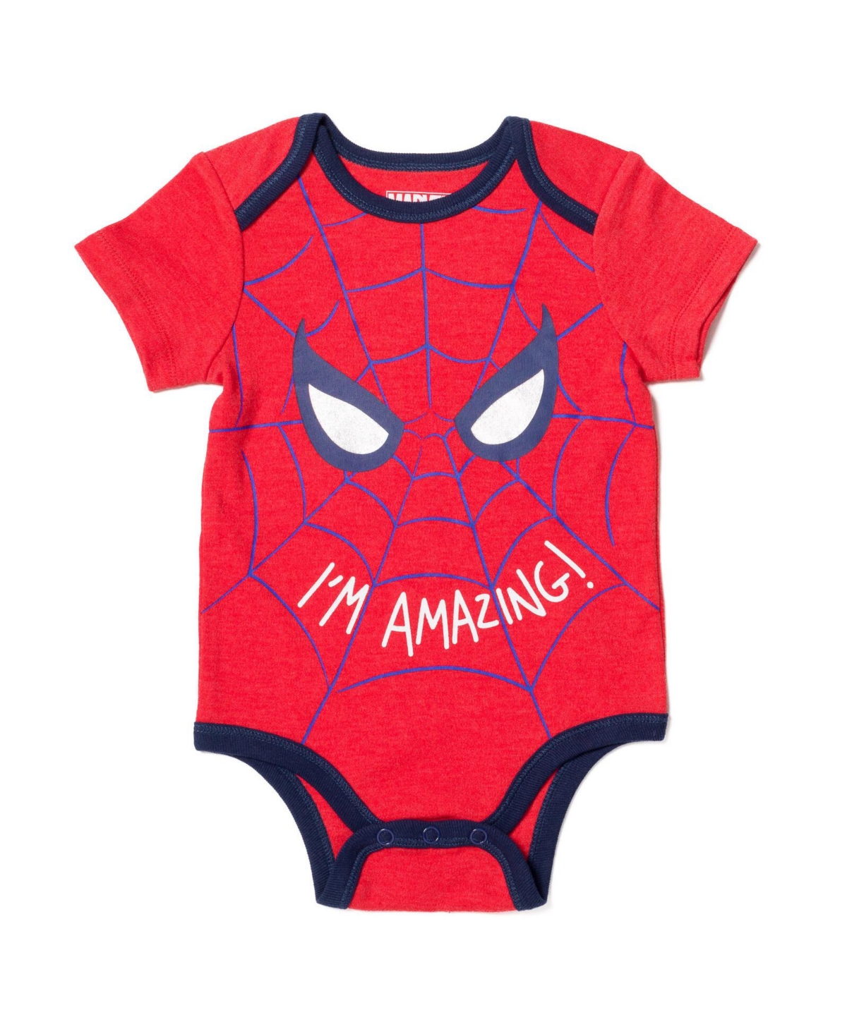 Marvel Baby Boys Avengers Hulk Captain America Spider-Man Baby Bodysuit Pants and Hat 3 Piece Outfit Set Newborn to -/ blue