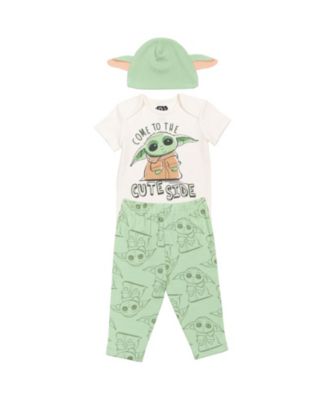 Baby Boys The Mandalorian Bodysuit Pants and Hat 3 Piece Outfit Set Newborn to