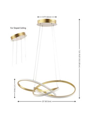 Alexia 25" Abstract Integrated LED Metal Adjustable Pendant