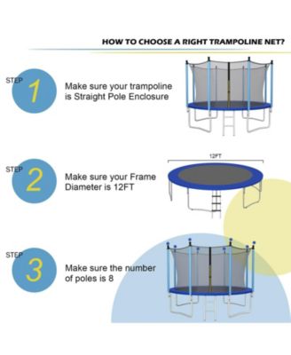 Replacement Weather-Resistant Trampoline Safety Enclosure Net