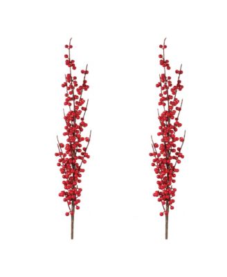 Ilex Berry Stem - Vibrant Seasonal Accent (Set of 2)