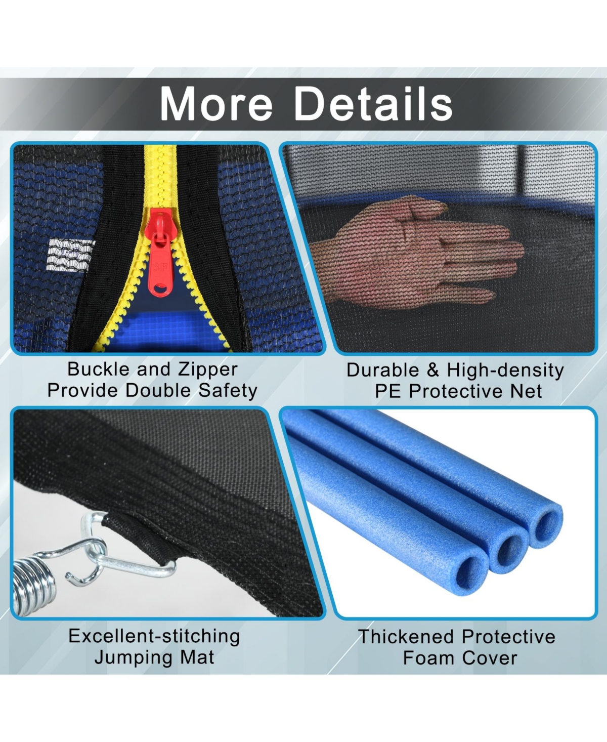 Skonyon 8/10/12/14/15 Feet Outdoor Trampoline Bounce Combo with Safety Closure Net Ladder