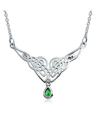 Good Luck Trinity Irish Love Knot Triquetra Infinity Statement Celtic Necklace V Collar Pendant Couples Sterling Silver