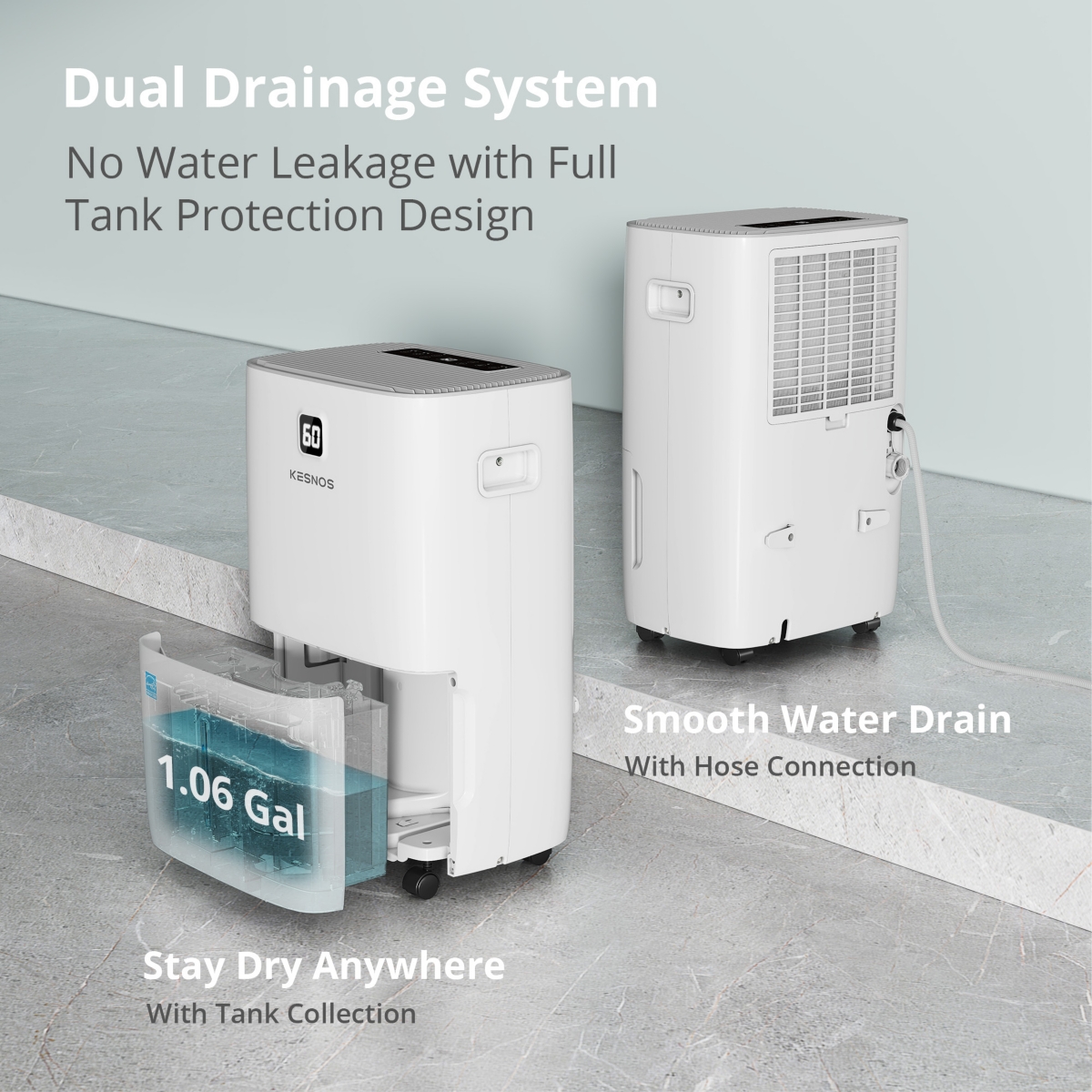 Kesnos Energy Star 80 Pint Dehumidifiers for Home, 5000 Sq.Ft Dehumidifier for Basement