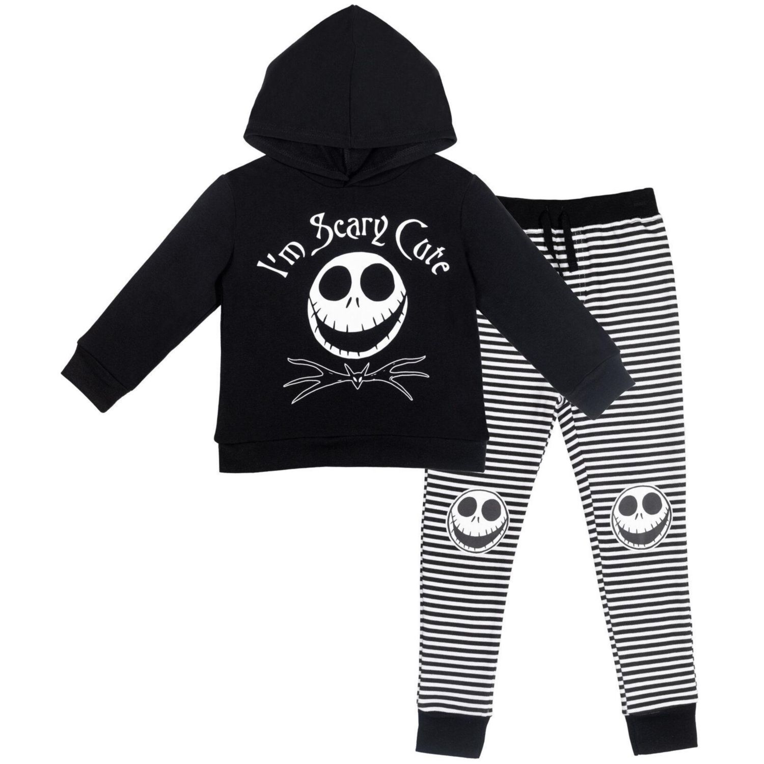 Boys (6-12) Jack Skellington Fleece Pullover Hoodie and Pants Outfit Set