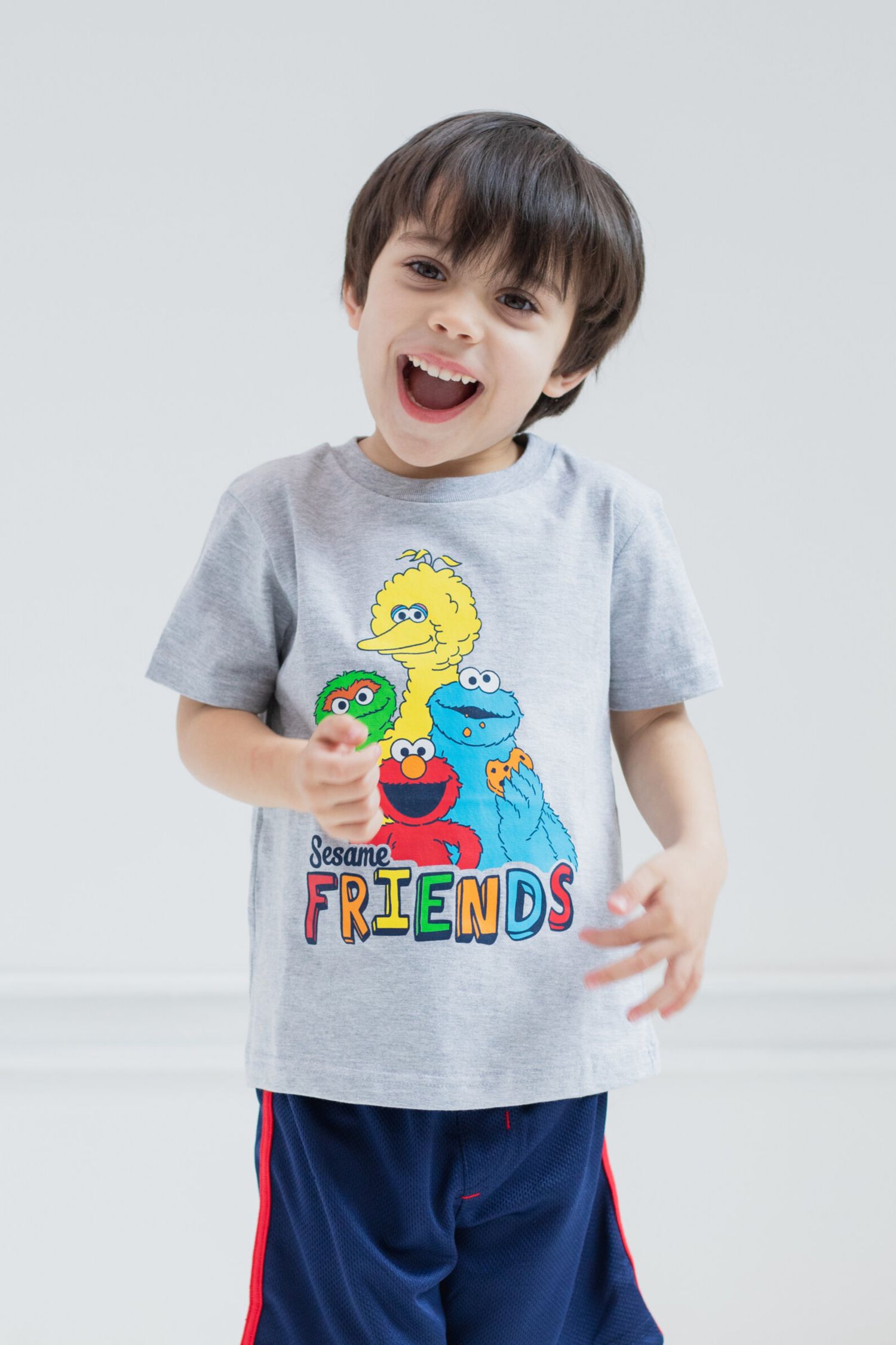 Little Boys Elmo's Book of Friends 2 Pack T-Shirts and Board Book Set