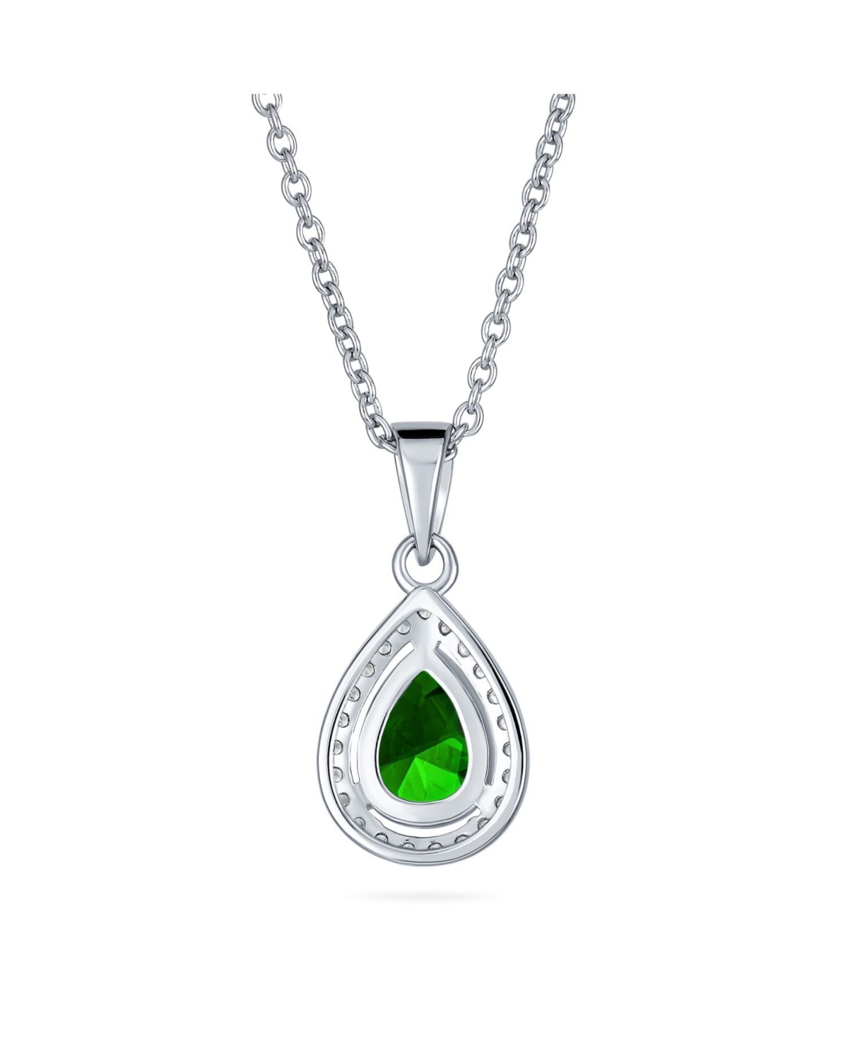 Bling Jewelry Cubic Zirconia Traditional Classic Large Cz Teardrop Solitaire Pendant Necklace For Women .925 Sterling Silver