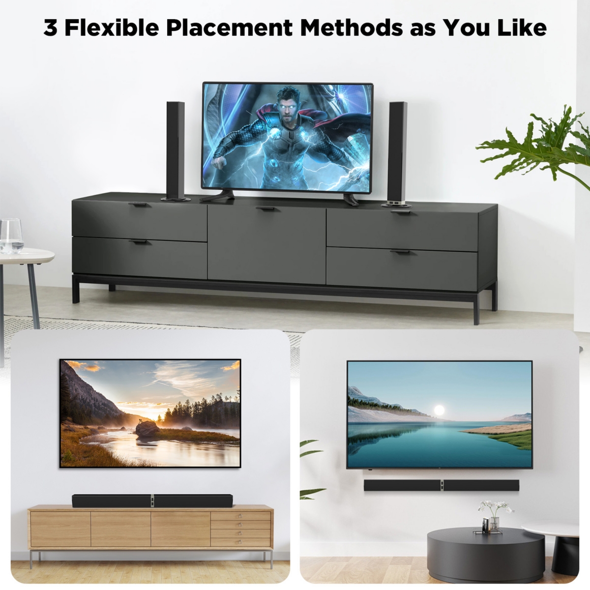 Cowin Sound Bar for Tv Bluetooth Speakers with Arc/Optical/Aux Connection