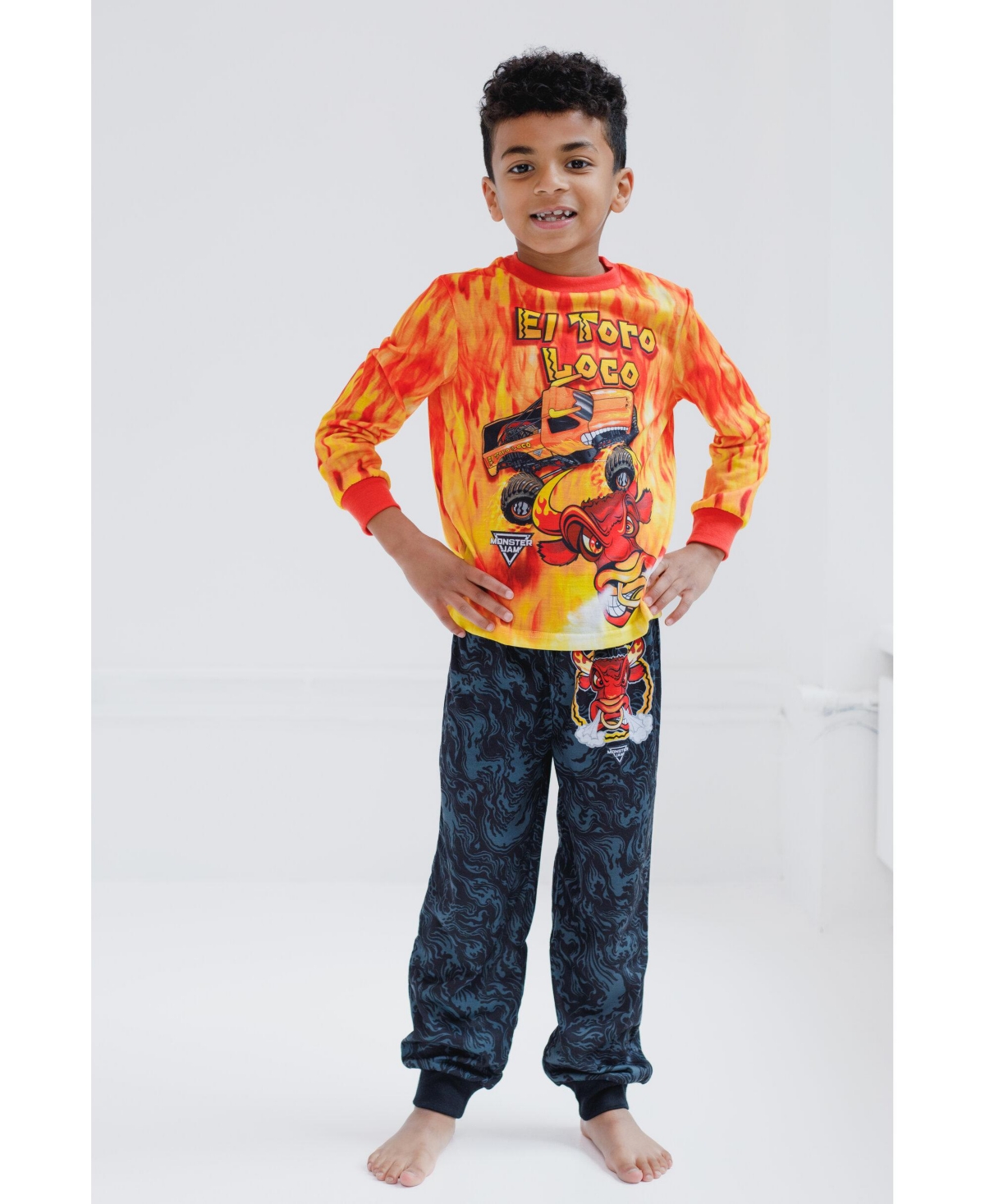 Monster Jam Toddler Boys Pullover Pajama Shirt and Pants Sleep Set to Grave DiggerMegalodon - El toro loco