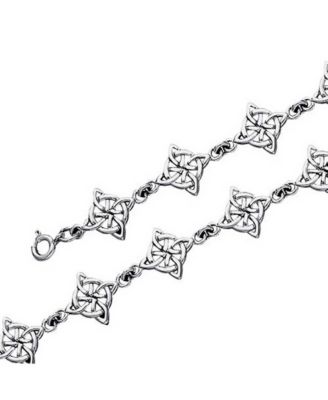 Religious Inspirational Christian Faith Irish Love Knot Celtic Triquetra Trinity Bracelet Sterling Silver Oxidized