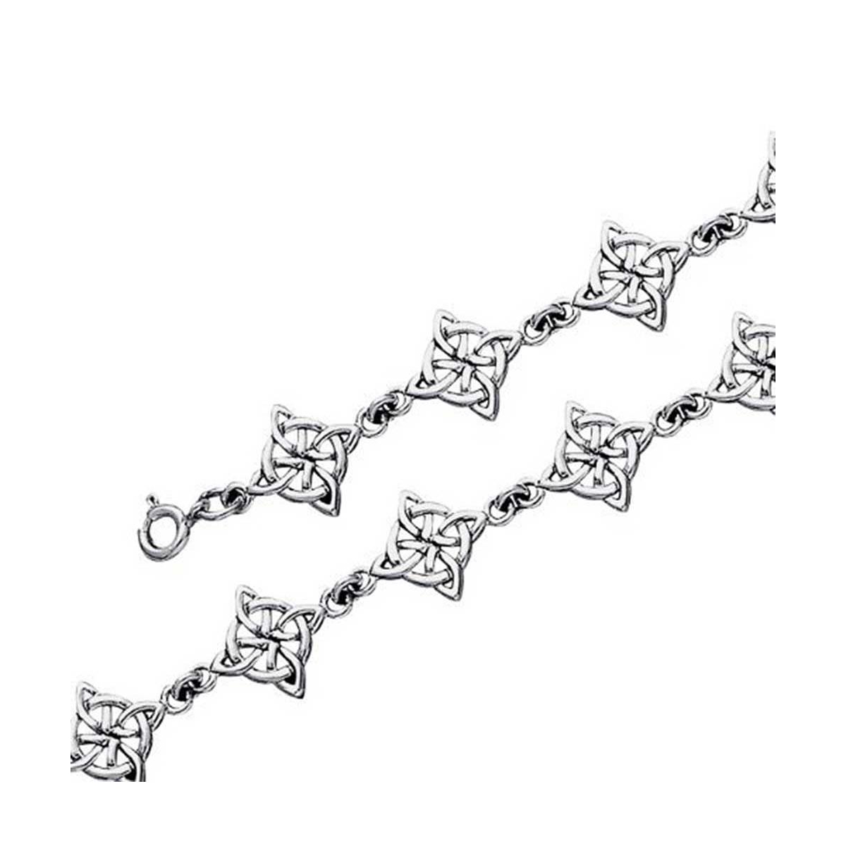 Bling Jewelry Religious Inspirational Christian Faith Irish Love Knot Celtic Triquetra Trinity Bracelet For Women Sterling Silver Oxidized - Silver bl